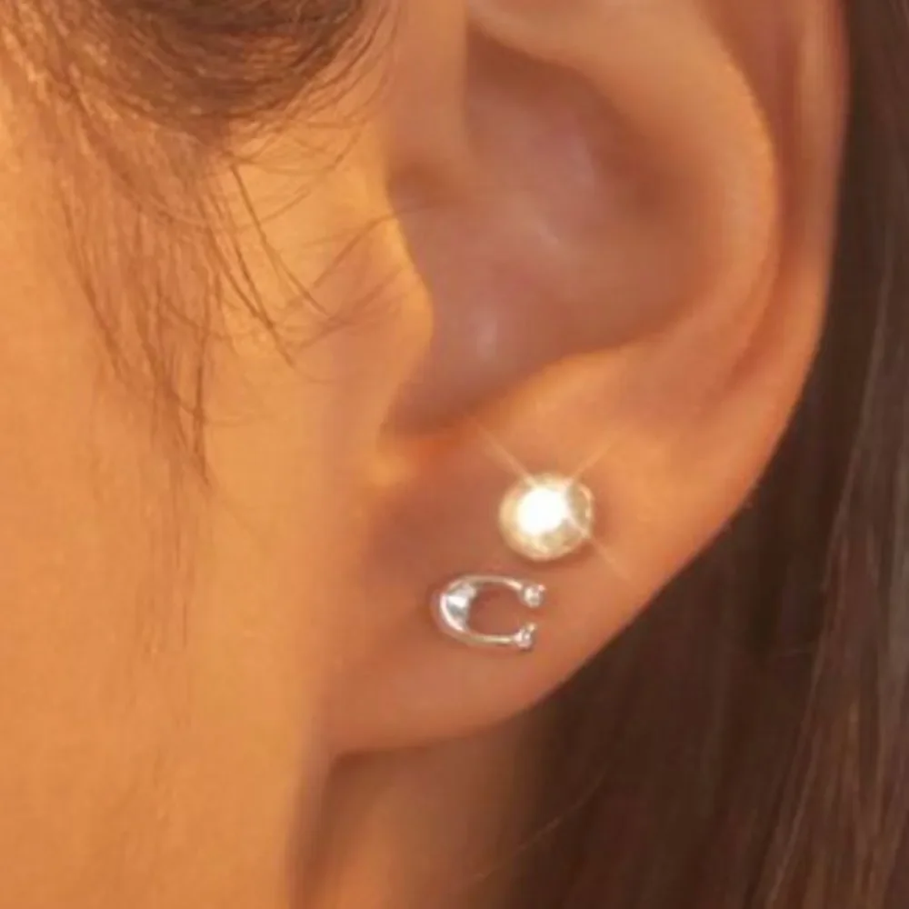 Coach Signature C Stud Earrings Set of Two • NWT - Picture 6 of 9